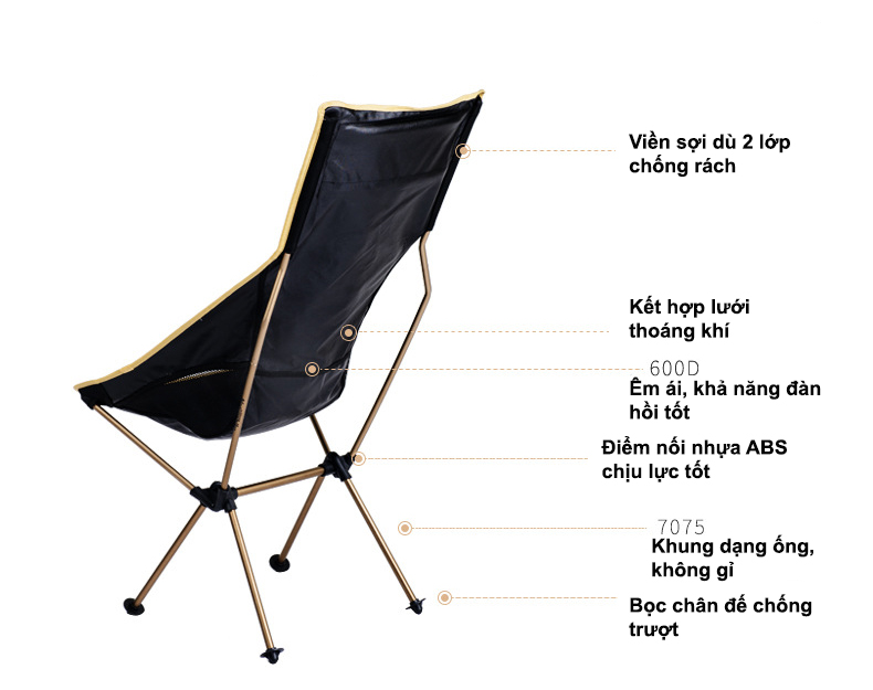 Ghế xếp có tựa đầu Naturehike Portable Folding Chair NH17Y010-L - 9513