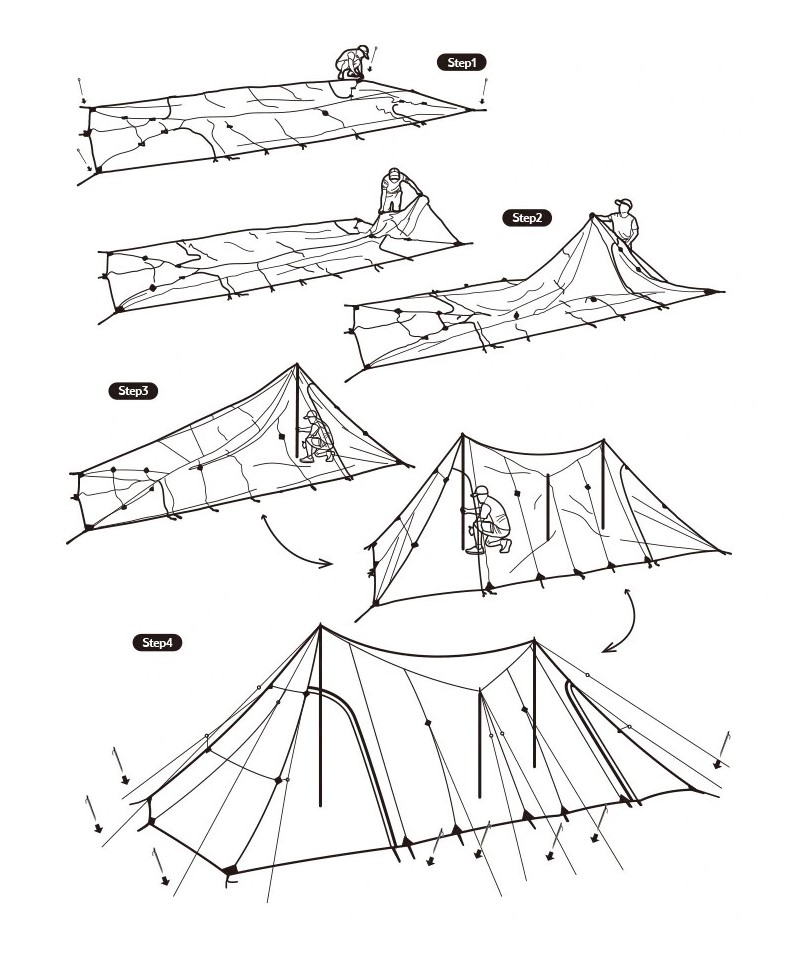 Lều cắm trại 30 người Naturehike Cloud Desk Twin Tower Shelter NH20TM001 - 9563