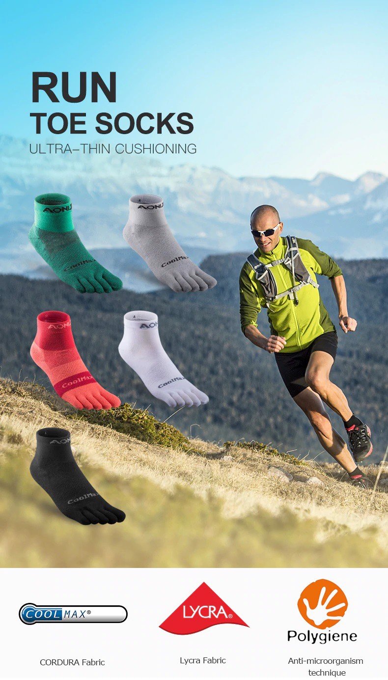 Tất chạy bộ cao cổ Aonijie Toe Socks E4109